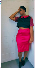 Load image into Gallery viewer, Fushsia and black two piece set