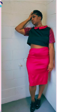 Load image into Gallery viewer, Fushsia and black two piece set
